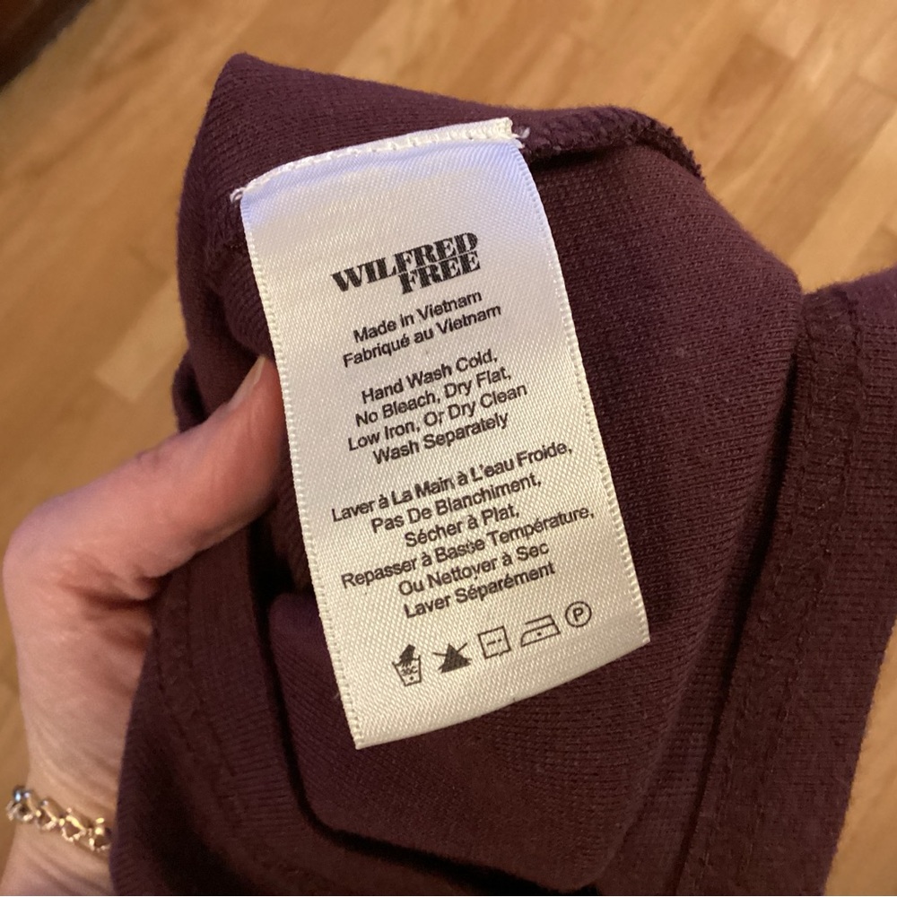 Wilfred Free, cotton dress, mini, burgundy, size large, like new - Picture 10 of 10